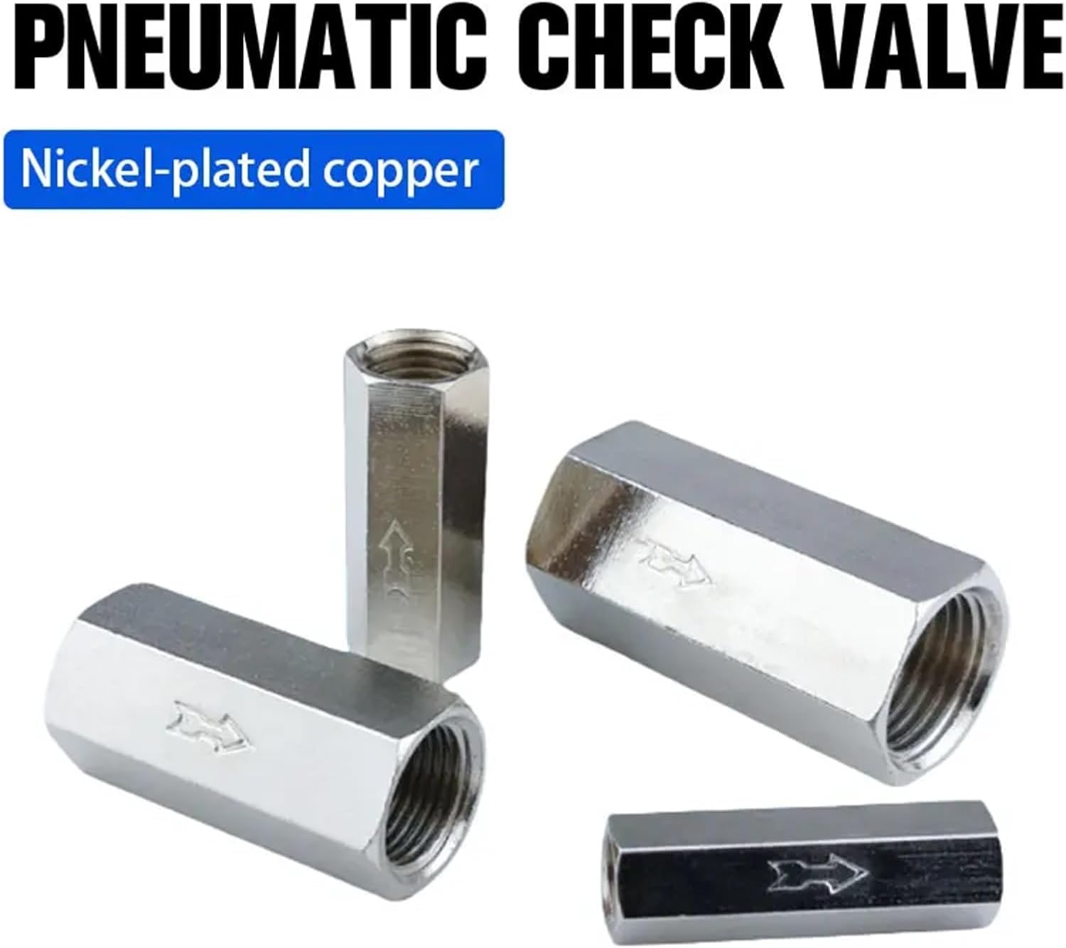 1pcs Air Check Valve 6mm 8mm 10mm 1/4 OD Hose One Way Valve Air Gas Single Way Brass Valve Air Compressor Pipe Fitting Adapter(CV-01 1l8,1 PC)