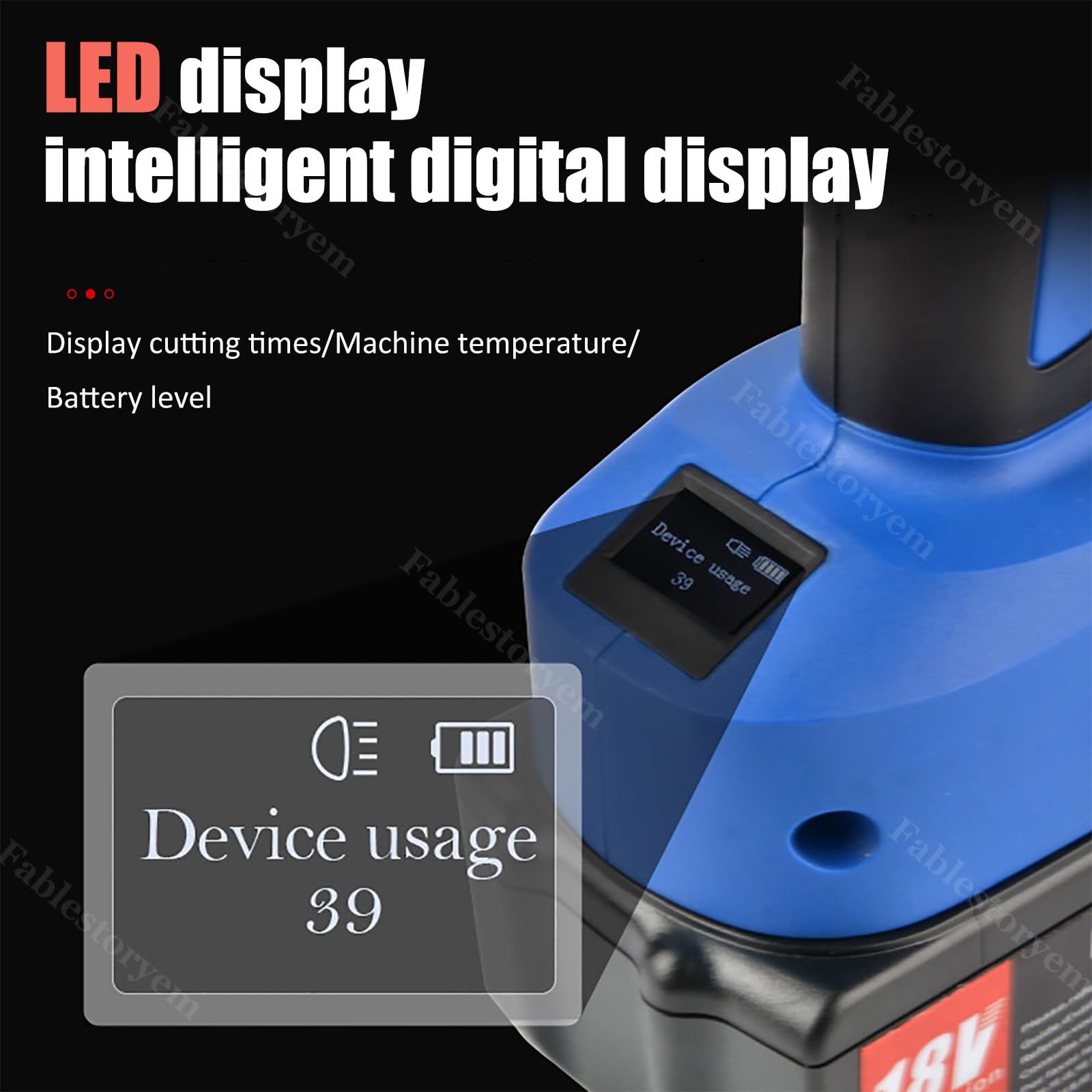 Coupe-câble hydraulique, Coupe-câble électrique à cliquet 250KN avec Affichage LED/2 Batteries, Outil de Coupe de Fil Φ85MM-120MM pour câbles Al et CU/Al blindés,85MM