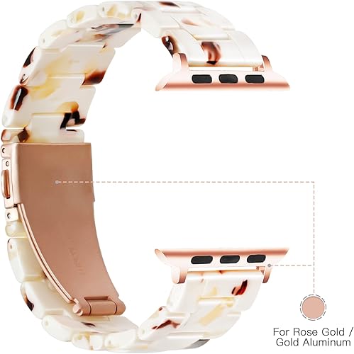 Miniatura 257 de Lightweight Resin Band For Apple Watch Series 11 10 SE 9 8 7 6 5 4 3 2 1 Ultra 3 2, Fashion Adjustable Replacement Strap for iWatch Bands 38mm 40mm