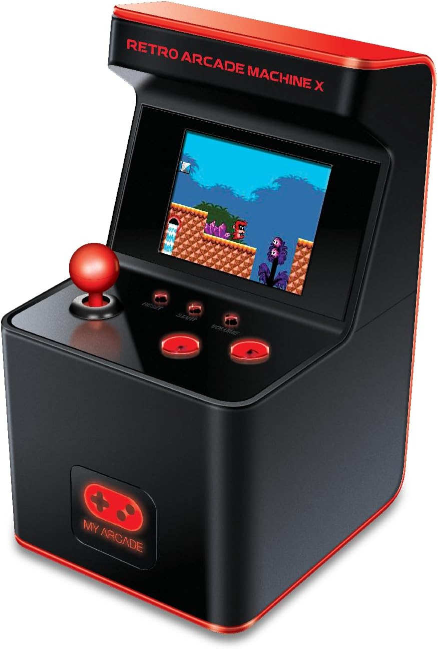 My Arcade Retro Arcade Machine X Mini Arcade: 300 Retro Style Games, 5.75 Inch Tall, AA Battery Powered, 2.5 Inch Color Display