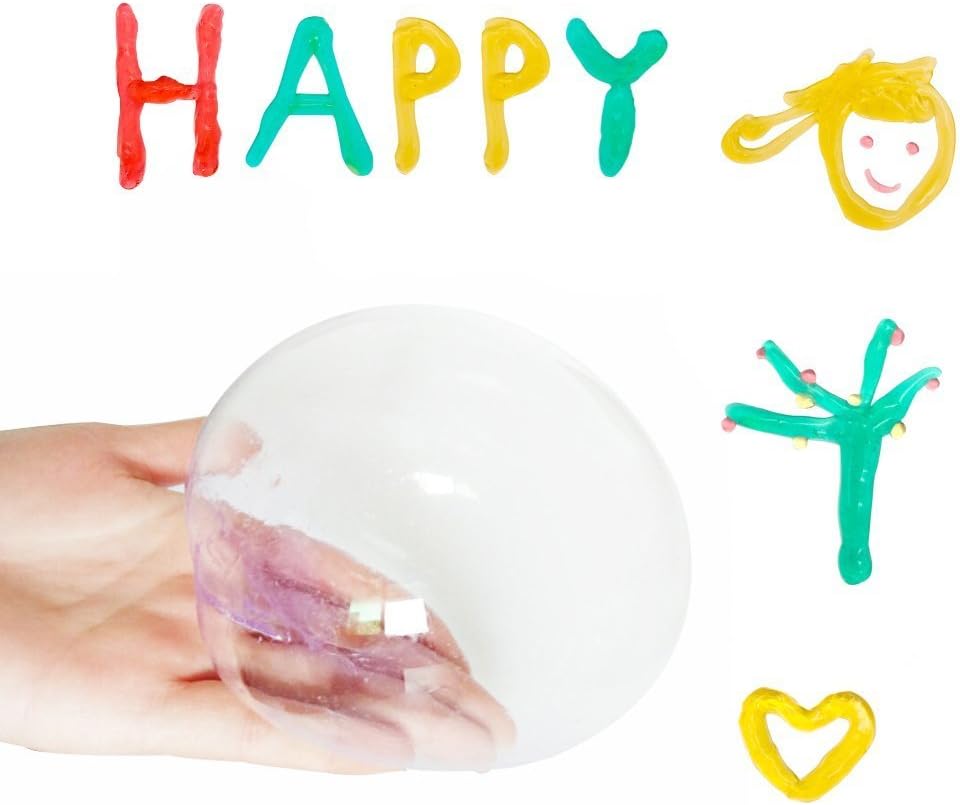ESSENSON 28 0 Magic Crystal Slime Putty Toy Soft Rubber Fruit Slime for Kids, Students, Birthday, Party - 6 Pack with 2 Straws