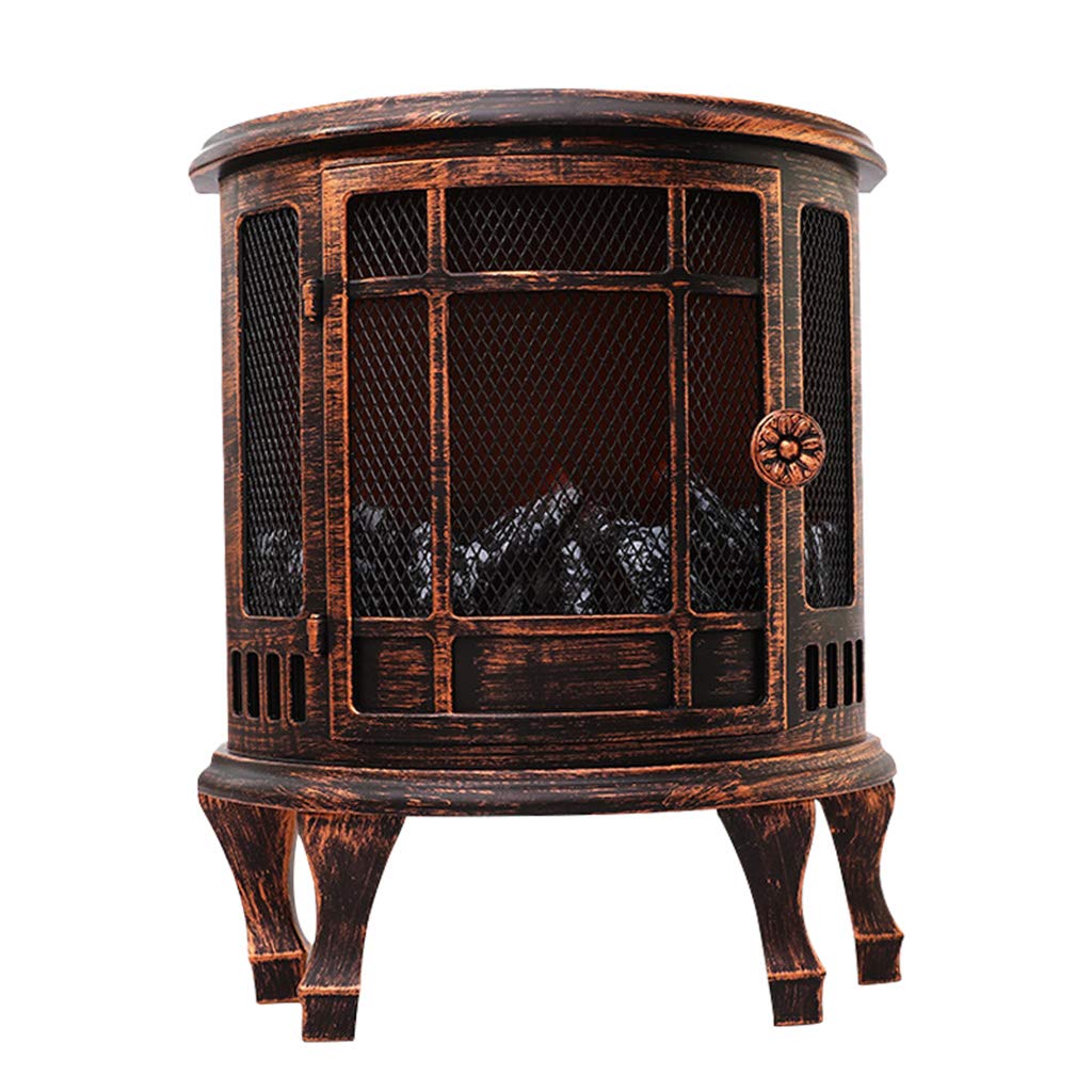 HVRFJXI Electric Heater Freestanding Stove With Realistic Dancing Flame Effect Overheating LED Light