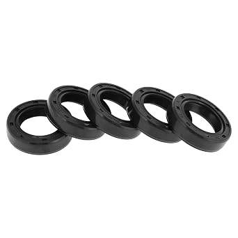 Universal Oil Seal TC Double Lip W Steel Spring Seal Ring Rotary Shaft Seal 18x28x7mm High Pressure NBR Rubber Black 5 Pcs