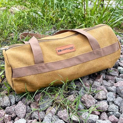 Risveglio Canvas Camping Tent Peg Storage Bag Ground Nails Hammer Shovel