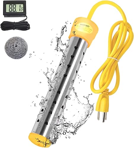 Miniatura 2 de Calentador de agua de inmersión, con cubierta de acero inoxidable 304, control inteligente de temperatura y termómetro digital LCD, calentador de