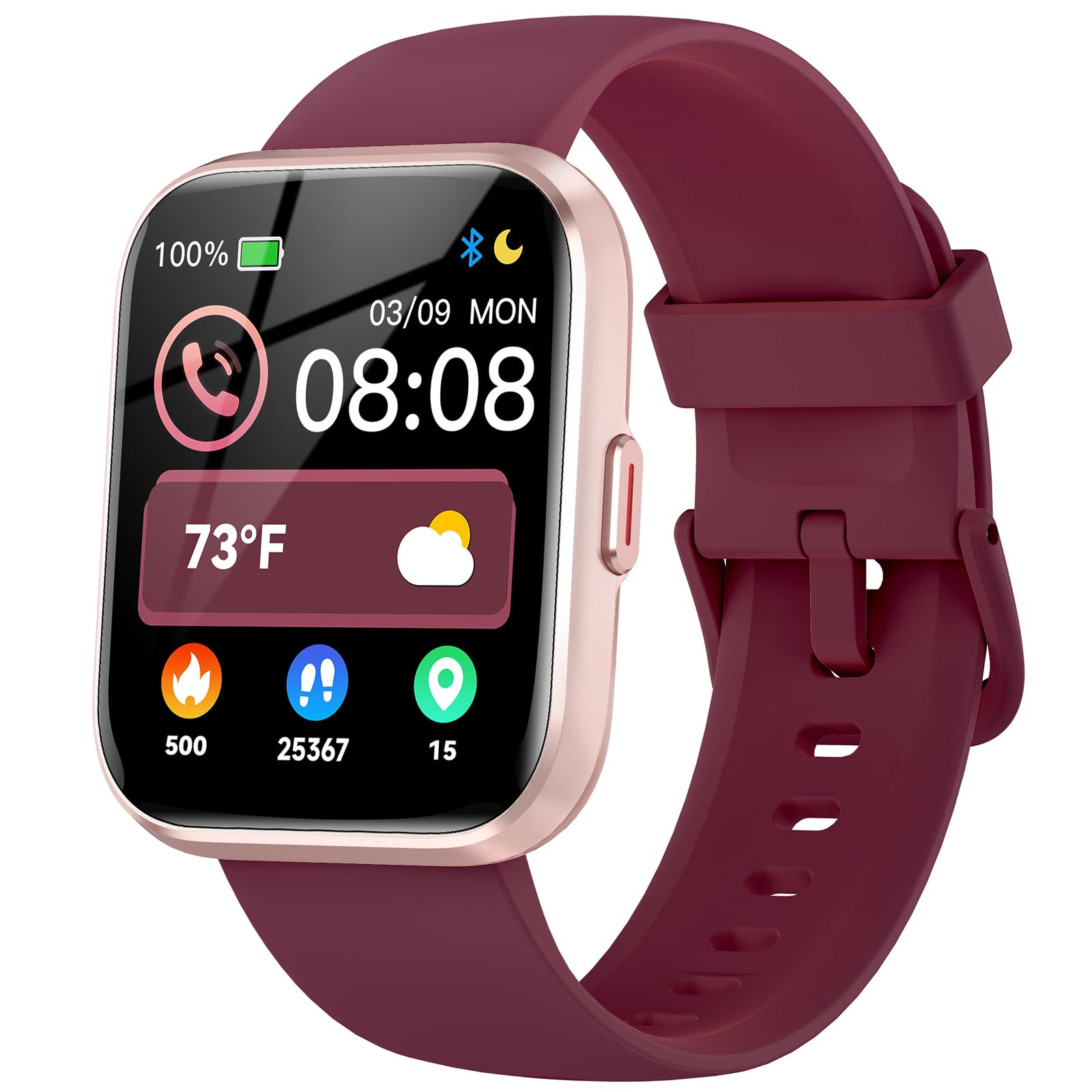 aeac Smartwatch Donna Orologio, 1,8" Smartwatch Chiamate Risposta Vivavoce, Alexa Integrato Cardiofrequenzimetro SpO2 Sonno, Contapassi Orologio Fitness Notifiche 110 modalità Sport per Android/iOS