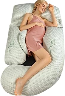 Pregnancy Pillows for Sleeping, U Shaped Full Body Pillow for Pregnancy Women,Removable Maternity and Nursing Pillow (Green-43.31')