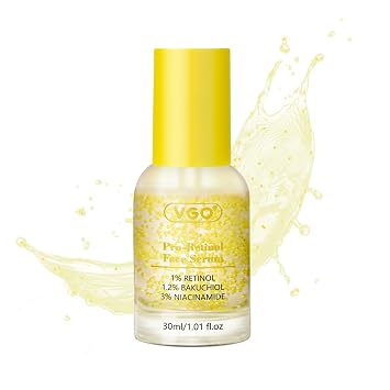 VGO Bakuchiol Retinol Serum for Face, 1% Retinol & 3% Niacinamide, Anti-Aging and Anti-Wrinkle, Gentle Yet Potent Formula for Sensitive Skin.