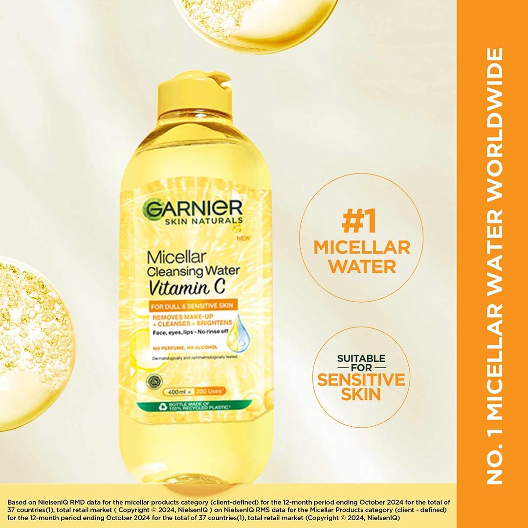 Garnier Vitamin C Micellar Cleansing Water- For Bright Skin, 400ml