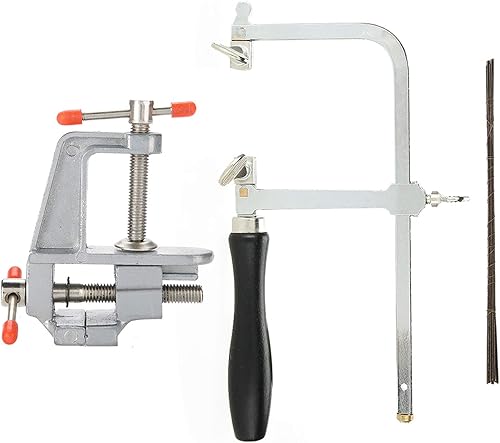 Miniatura 9 de Yosoo Jewelers - Marco de sierra de joyería de 12 cuchillas con abrazadera, mini tornillo de banco, herramienta de fabricación de joyas