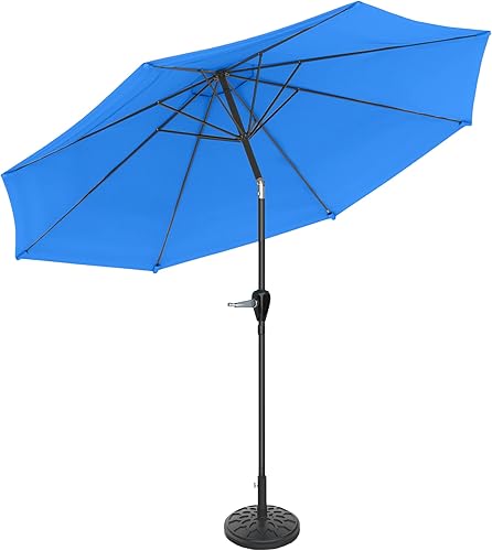 Miniatura 11 de Pure Garden Sombrilla de patio con inclinación automática de 10 pies con manivela fácil con base pesada de 19 libras para terraza, muebles de Rojo