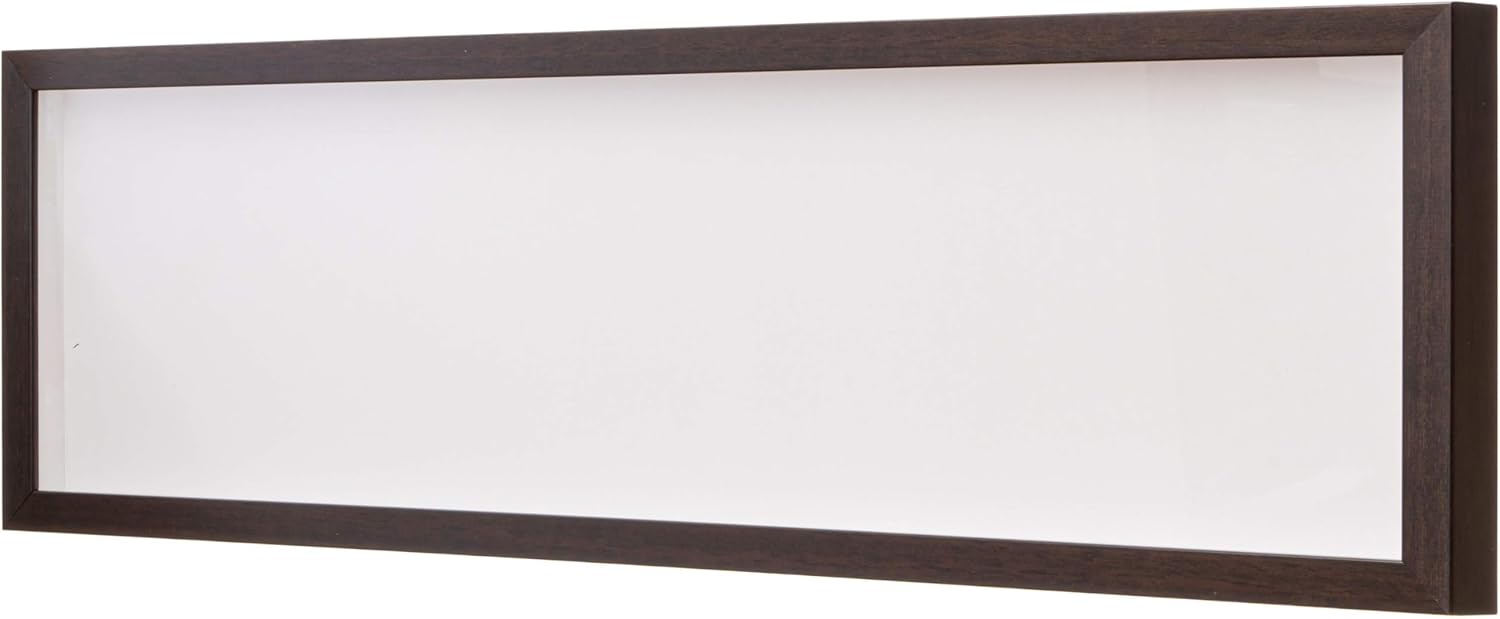 6x18 Brown Walnut Shadow Box Frame | 3/4" of Depth - Lots of Display Room for Jerseys, Keepsakes, Objects, & Memorabilia | UV Resistant Acrylic and Acid Free Backing | Includes Hardware