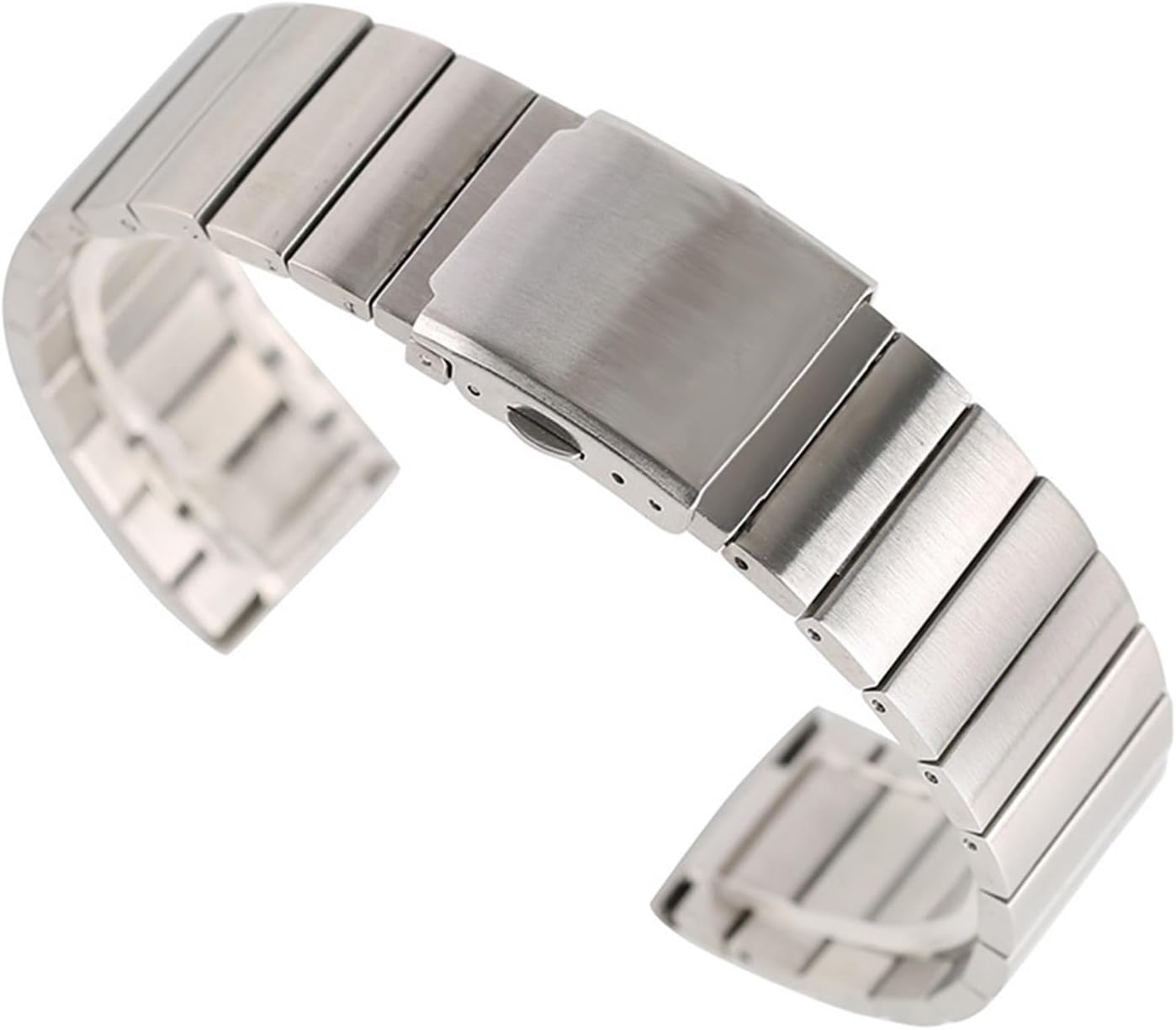 SDFFGHJ Stainless Steel Wrist Watch 18, 20, 22 and 24 mm, Adjustable Strap, Metal Bracelet, Solid Links + 2 Spring Bars