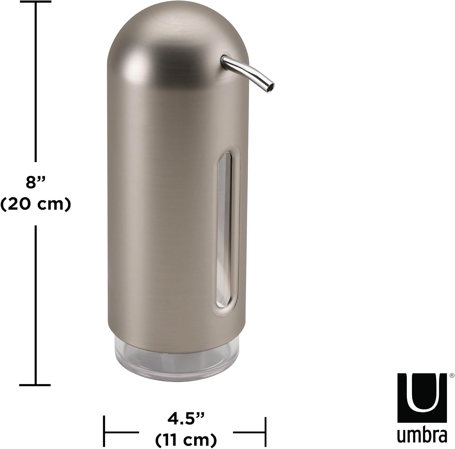 Umbra Penguin 12 oz (355ml) Soap Pump, Kitchen Soap Dispenser, Also Works with Hand Sanitizer, Nickel image 3