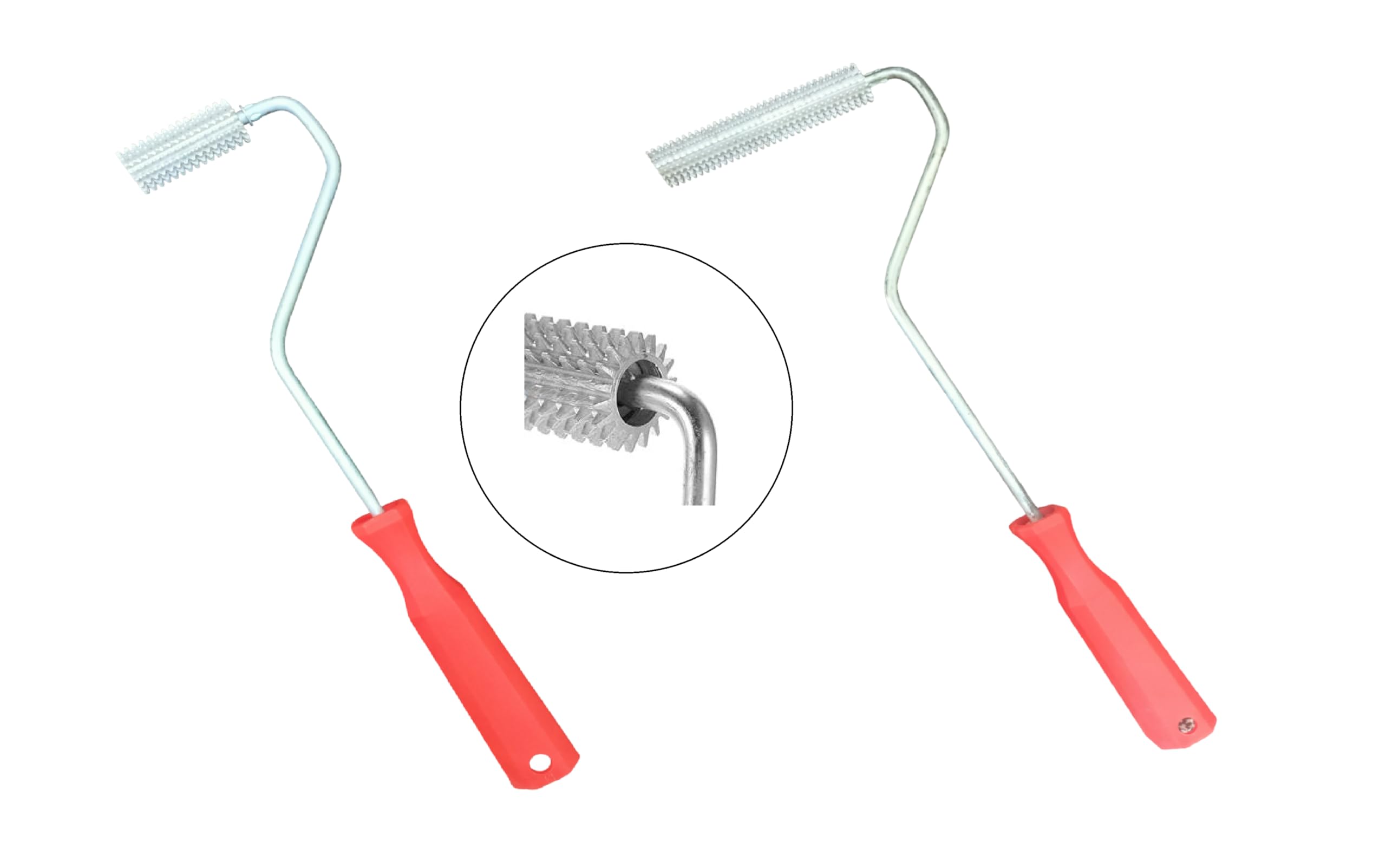 MD Fiberglass Roller Tool, Aluminum Alloy FRP Bubble Paddle Laminating V Notch Nobby Roller for FRP Resin Work (21x50 & 21x100 MM)