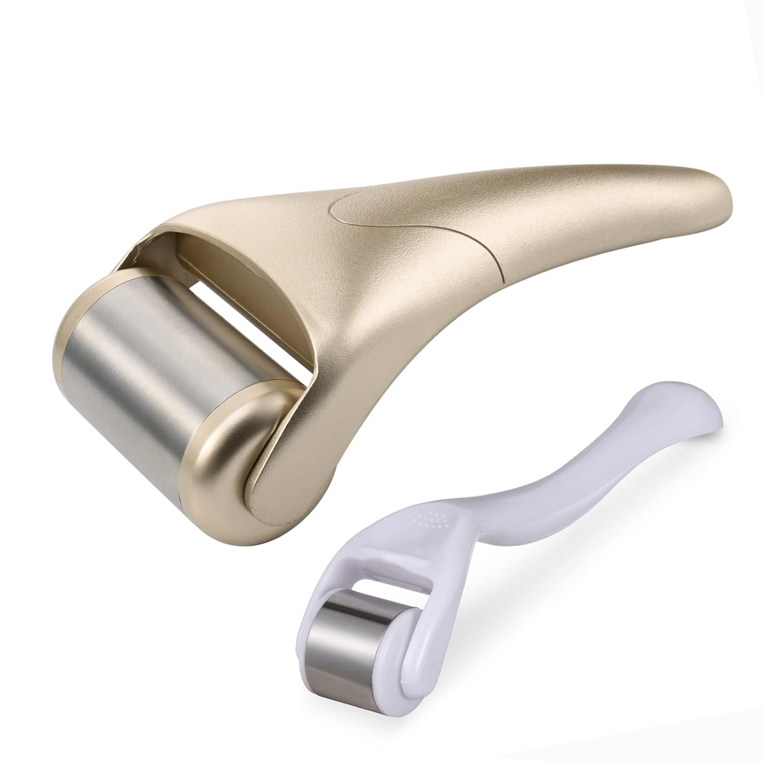 Ice Roller Ice Roller Face Roller Pack of 2 for Face Eyes Body Swelling, Migraine, Pain Relief and Small Injuries, Skin Care Products (Gold)