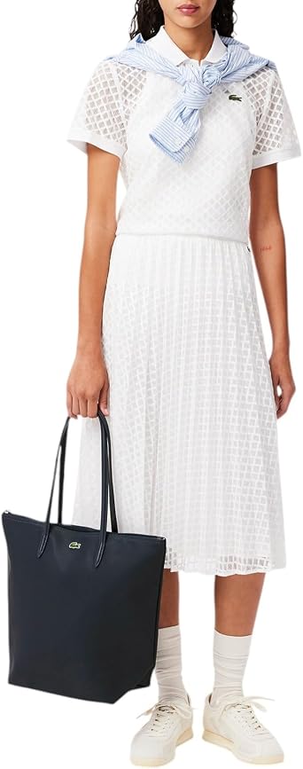Lacoste Women's L.12.12 Concept Vertical Shopping Bag, NF1890PO, Navy Blue/Darkness-Pegasus, One Size