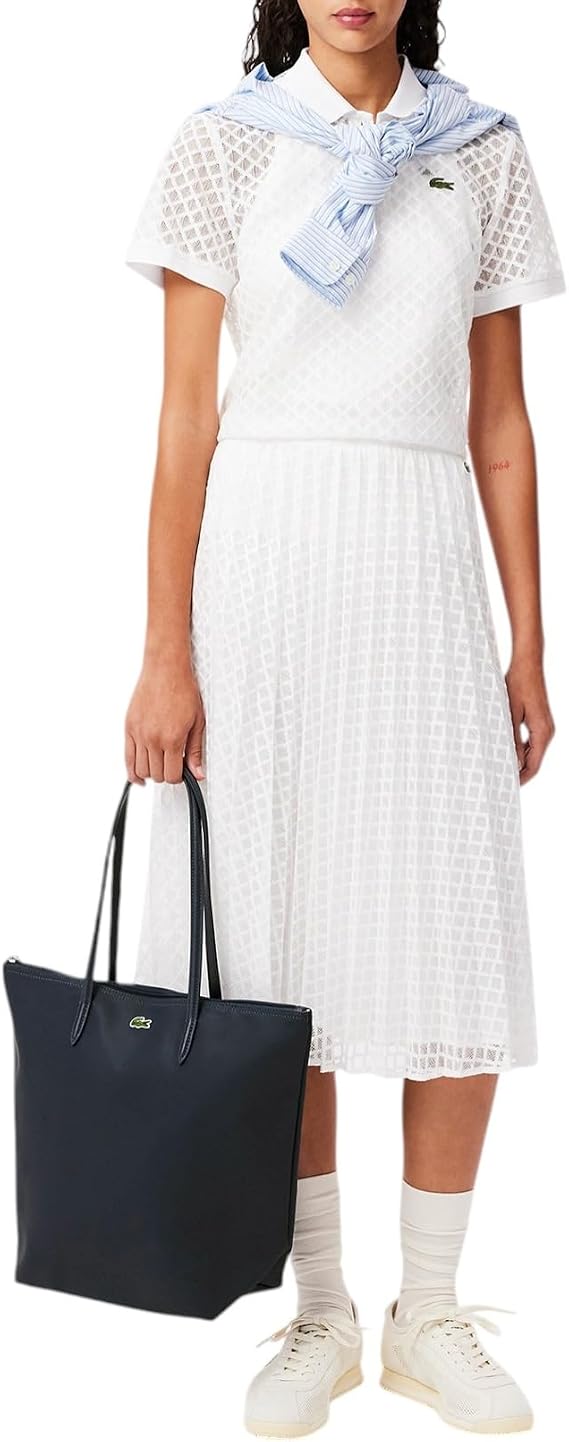 Lacoste Women's L.12.12 Concept Vertical Shopping Bag, NF1890PO, Navy Blue/Darkness-Pegasus, One Size