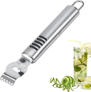 Stainless Steel Lemon Zester Grater with Channel Knife Orange Citrus Peeler Lemon Zest Peeler Cocktails Fruit Peeler Stainless Steel Orange Rind Peeler Tool Orange Citrus Twist Peeler