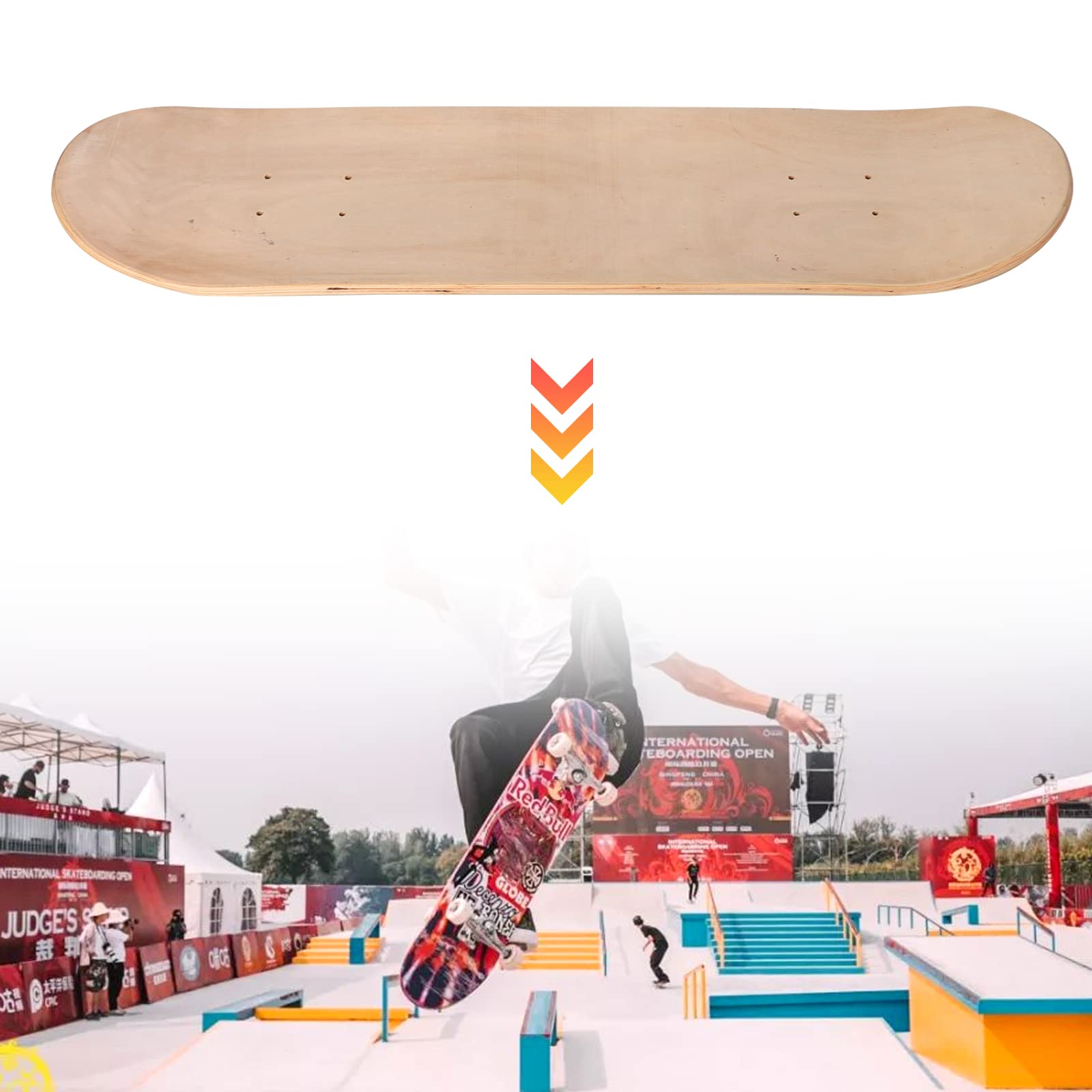 Skate-Deck 2er-Pack Blank Skateboard Decks Ahorn Skateboard Decks Maple Wood 7-lagiges hochelastisches Long Board Panel 31 "X8