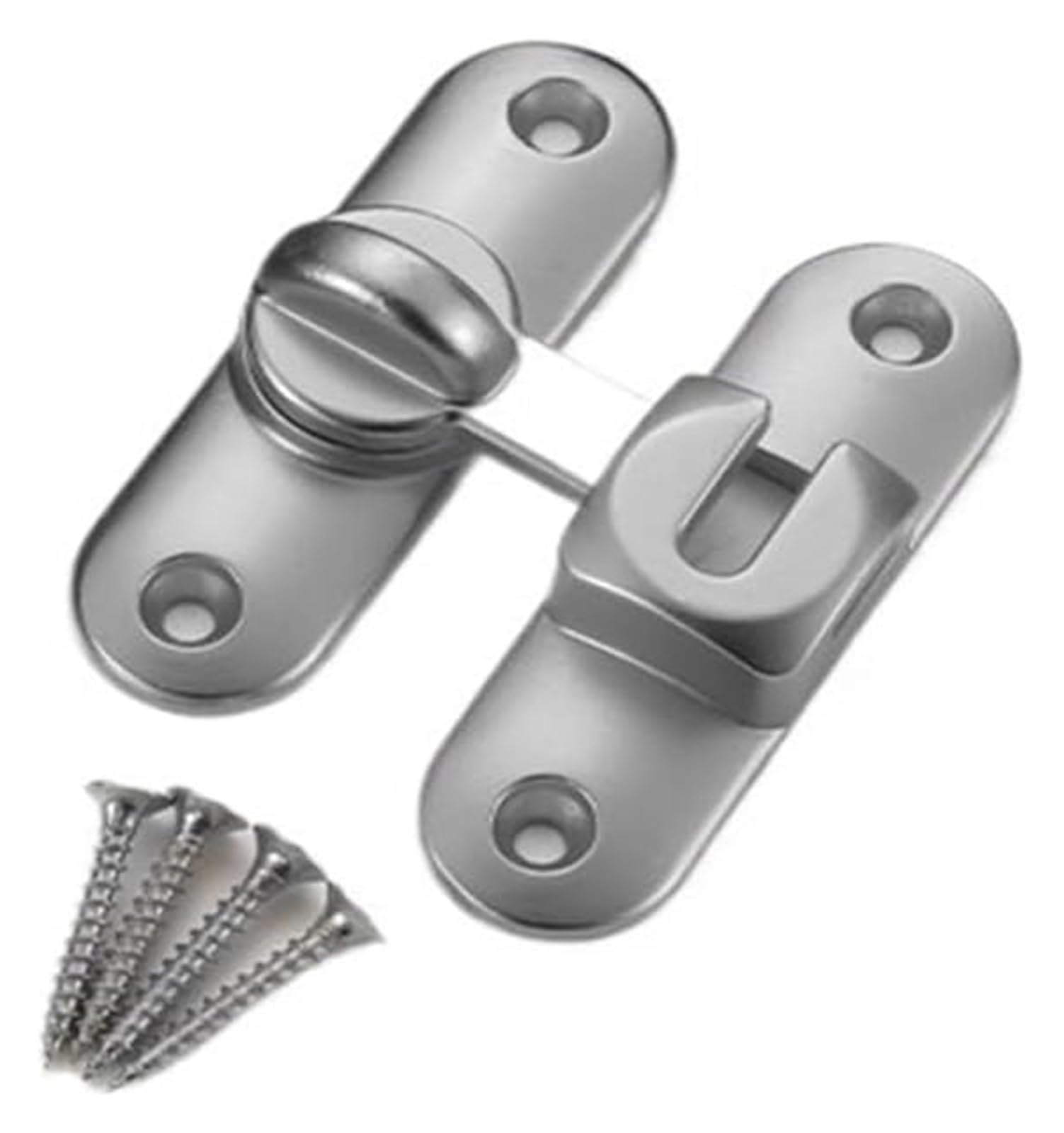 Door Lock Bolt, Zinc Alloy Door Lock Slide Gate Latch Bolt Right Angle Sliding Hardware Multicolor(Silver,1PC)