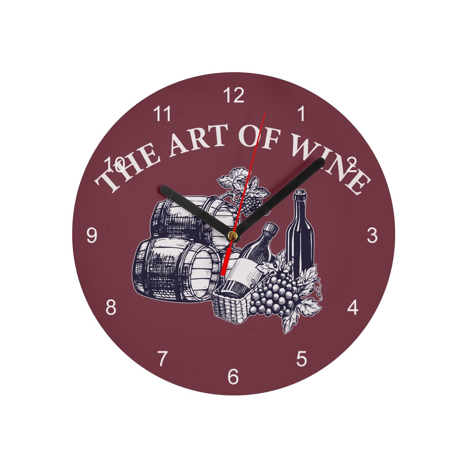 Horloge murale en verre cadeau idéal œnologie rouge The Art of Wine