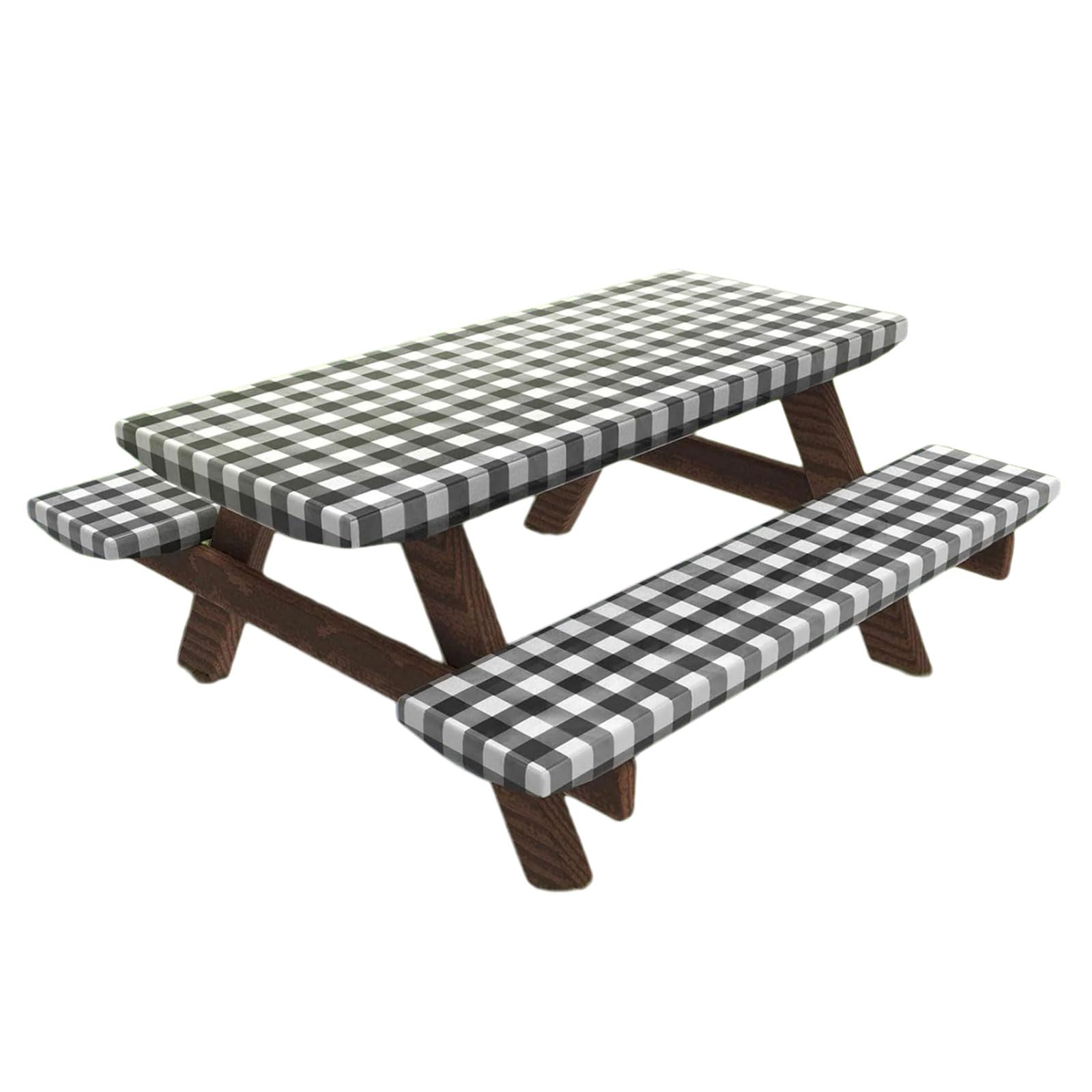 Elnwnnkc Windproof Waterproofie Tablecloth Elastic Outdoor Picnics Benches Covers All Weather Camping Table Protectors Ready Rectangular Table Slipcover