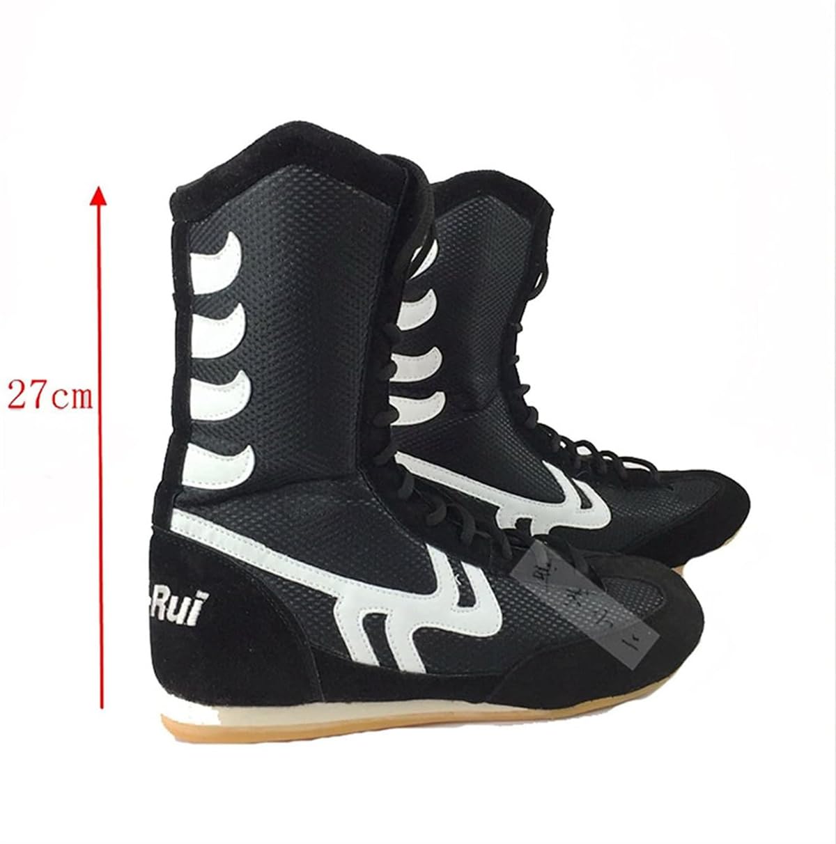 Damen Breite High Top Boxschuhe, Wrestling Kickboxing Turnschuhe Komfort rutschfeste Wrestling Fitness Stiefel