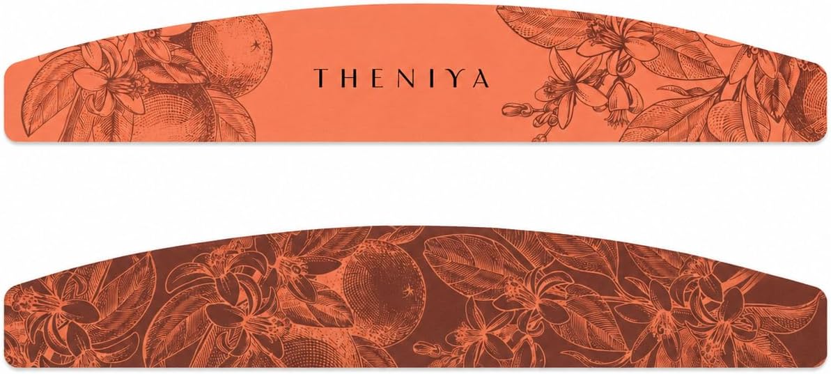 Nail File 100 180 Grit Half Moon Artist Design, Single Dual Sided Emery for Natural Nails, Acrylic, Gel, Dip and Travel Nail Kit Essentials (10, Paris Rose)