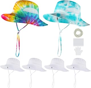Silkfly White Cotton Bucket Hat for Tie Dye, White Things Items to Tie Dye Kit for Adults, Beach Bucket Hat Bulk