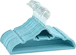 Kit 20 Cabide Infantil de Veludo Anatômico Antideslizante Slim Ultrafino Moderno Reforçado para Roupa de Bebe e Criança