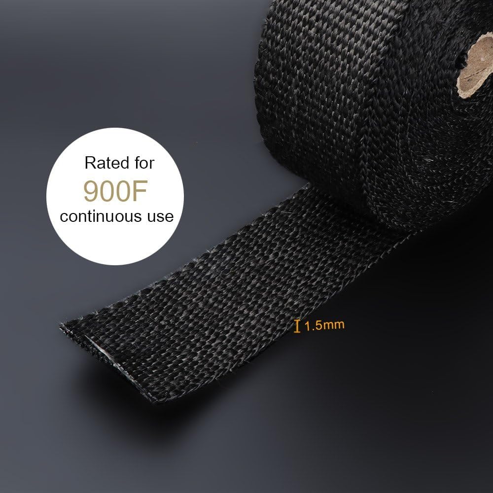 Nastro Termico Ceramico 50mm X 10m + Fascette Acciaio - Resistente Fino A 500°C Per Tubi Scappamento - Foto 9