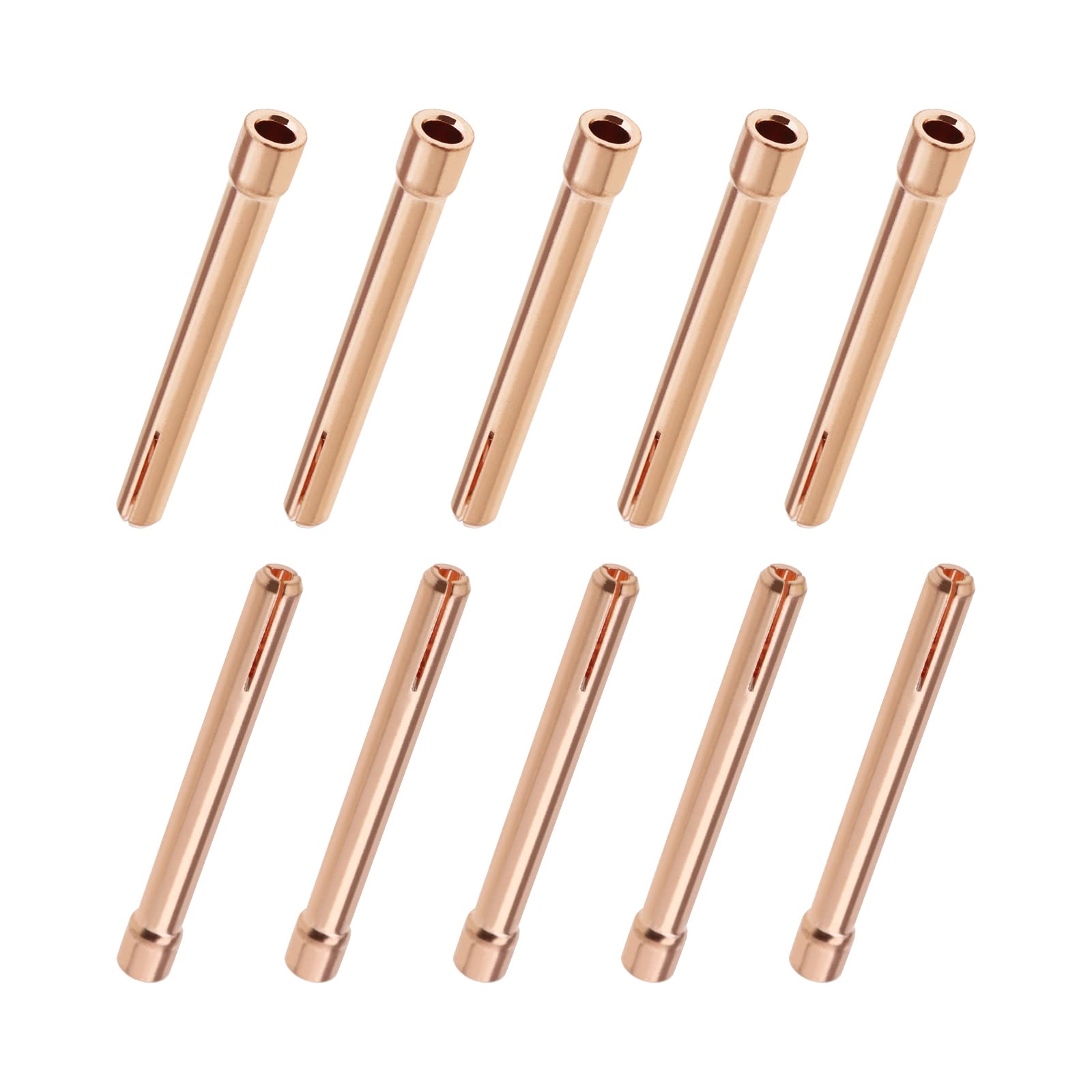 10PCS 10N24 3/32" 2.4mm Tungsten Electrode Collet Tips for WP17 WP18 WP26 TIG Welding Torch Series Red Copper Spare Parts Welding Torch Accessories