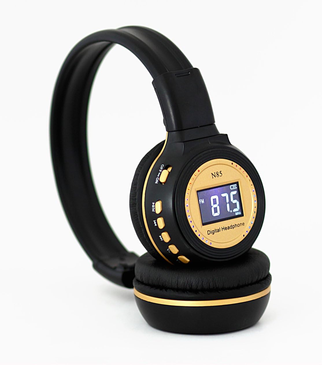 Close-up of ZEALOT N85 Headset controls and LCD screen