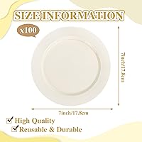 Vista 27 de I00000 60PCS Clear Gold Dessert Plates, Clear Plastic Plates with Gold Rim 7 Inch, Fancy Disposable Wedding Plate Heavy Duty for Thanksgiving