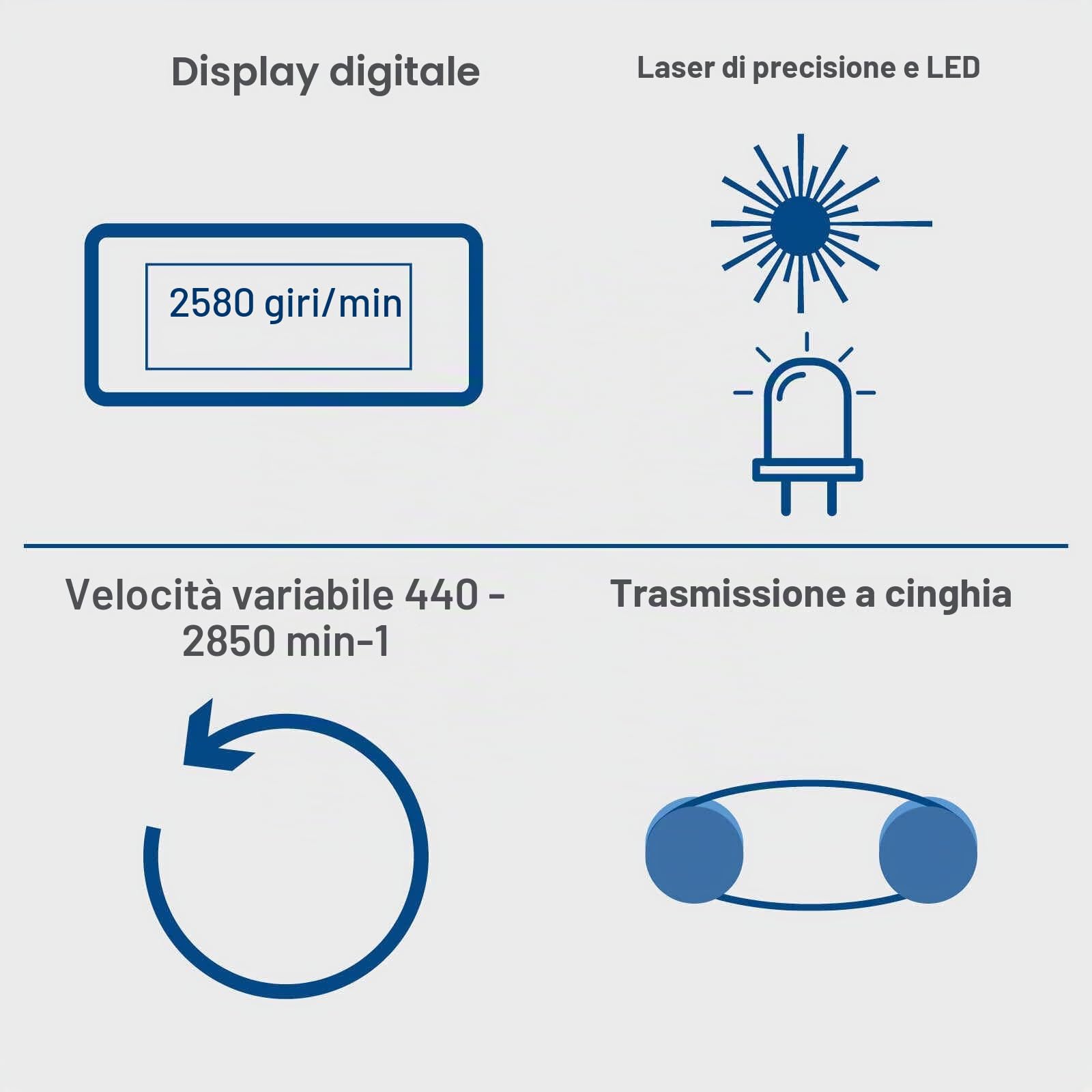 Scheppach 5906807901 trapano/trapano da banco dp18vario, posizione laser e LED, velocità regolabile, per legno, metallo e plastiche, regolazione della velocità da 440 a 2580 giri/min, 550 W, W, 230 V