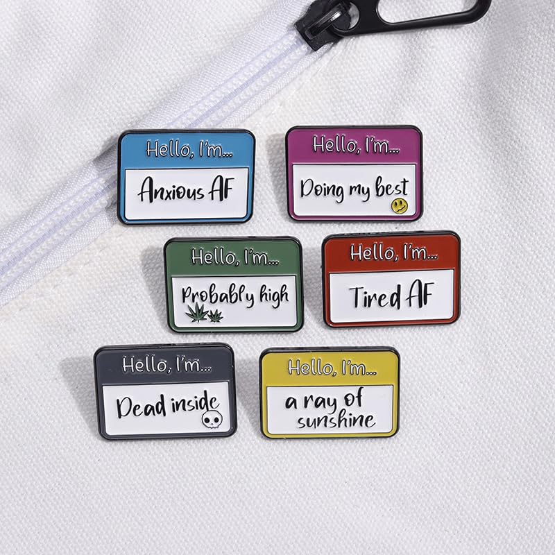 Image of Fun Dialog Enamel Brooch Pins - Express Your Mood with Humor