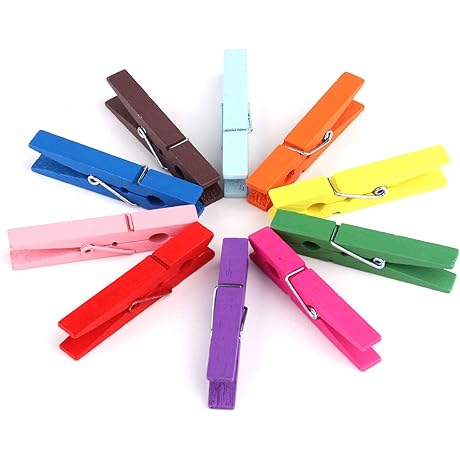 3" Multi Colored Glitter Clothespins - Creative Clamps for Arts and Crafts