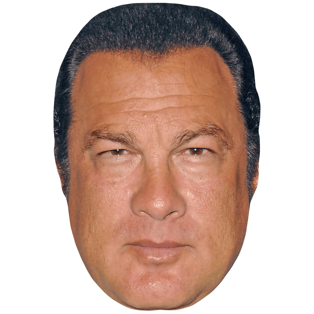 Celebrity Cutouts Lifelike Steven Seagal (Scowl) Celebrity Mask, Flat Card Face, Fancy Dress Mask