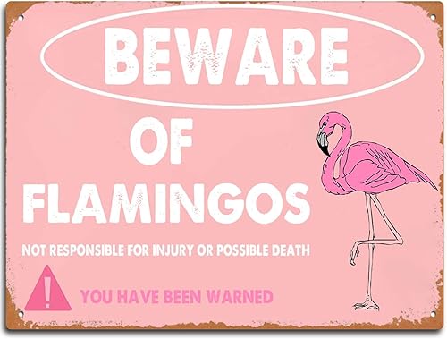 Miniatura 21 de xitangyouyu Decoración de flamenco, letrero de metal de 12.0 x 8.0 pulgadas, divertido letrero retro para mujeres, regalos de flamenco rosa,