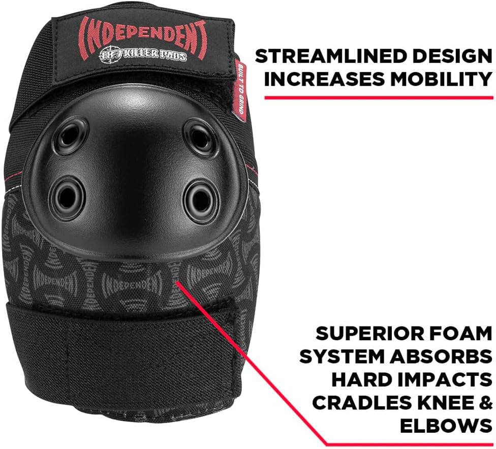 187 Killer Pads Skateboarding Knee Pads & Elbow Pads Combo Pack, Independent, Small/Medium