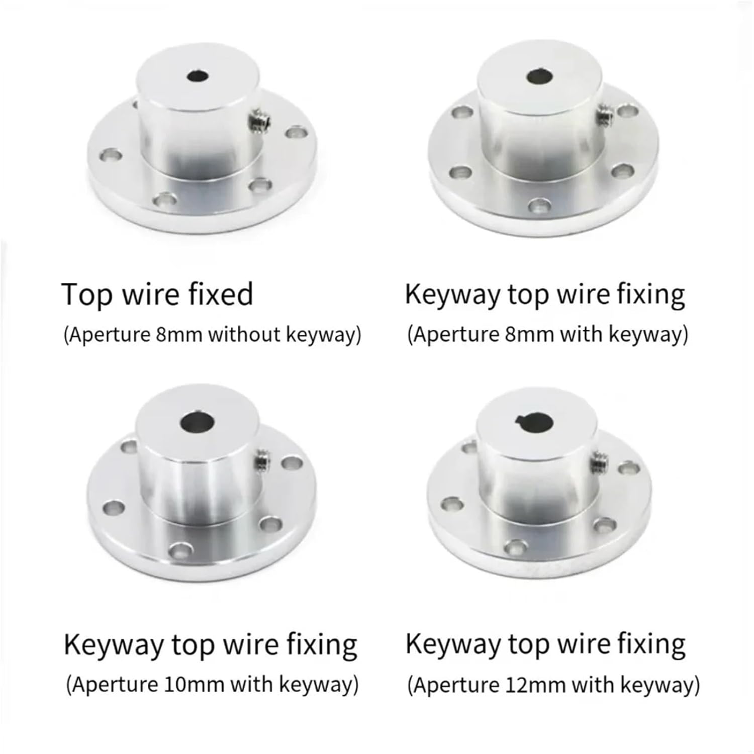1PC Flange Coupling Aluminum Alloy High Torque CNC 5-18mm Keyway(10mm Keyway)