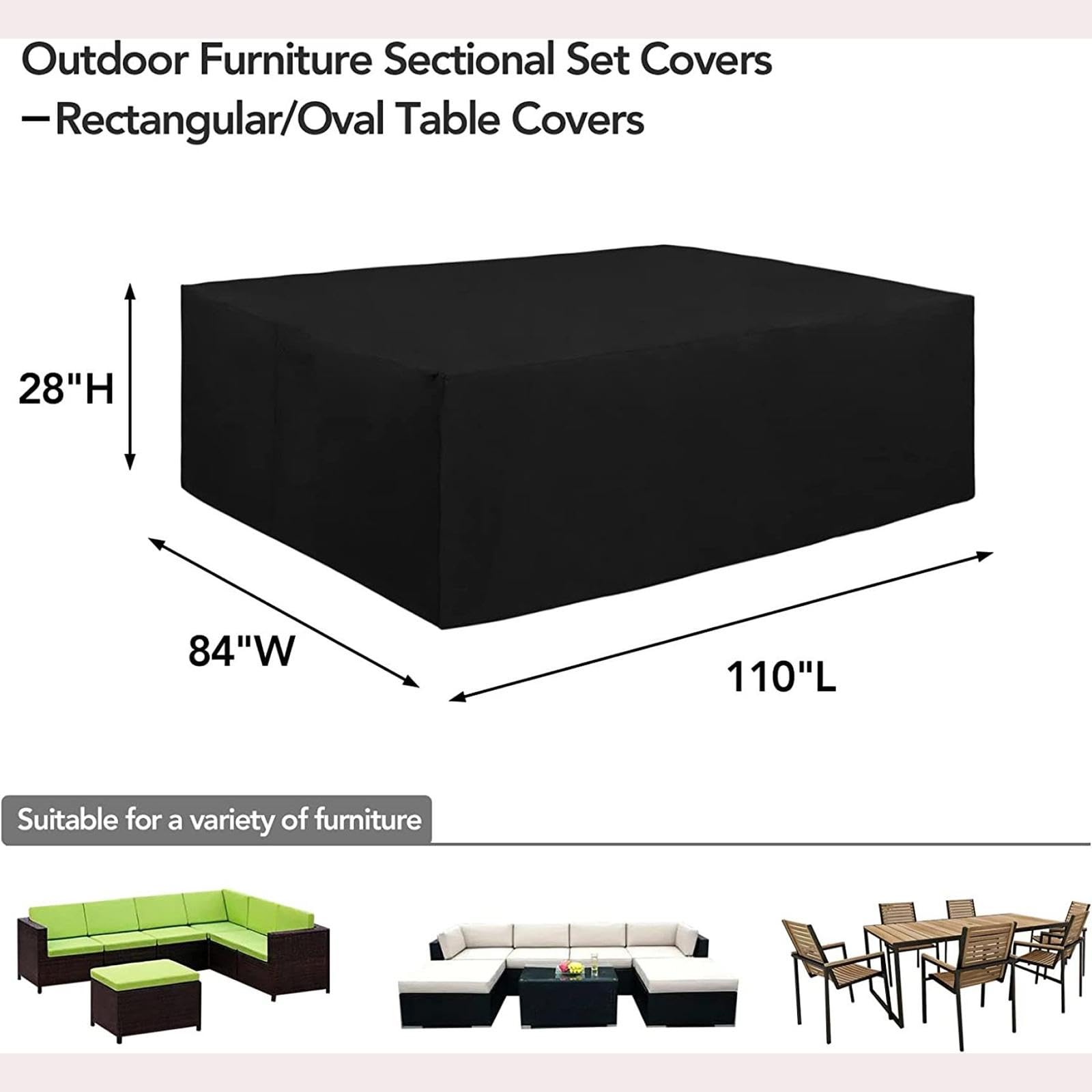 Funda de piel de jardín impermeable resistente a los rayos UV, 40 x 40 x 40 cm, resistente al viento, para mesa de exterior, silla, protector de sofá para todas las condiciones climáticas, funda