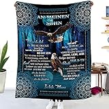 Personalisierte Flanell Briefdecke - An Meine Sohn Decke Von Mama, Super Weiche Decke, Luftpost Decke Positiv Ermutigen Sie Ihre Sohn,Geschenke Für Geburtstag Graduierung