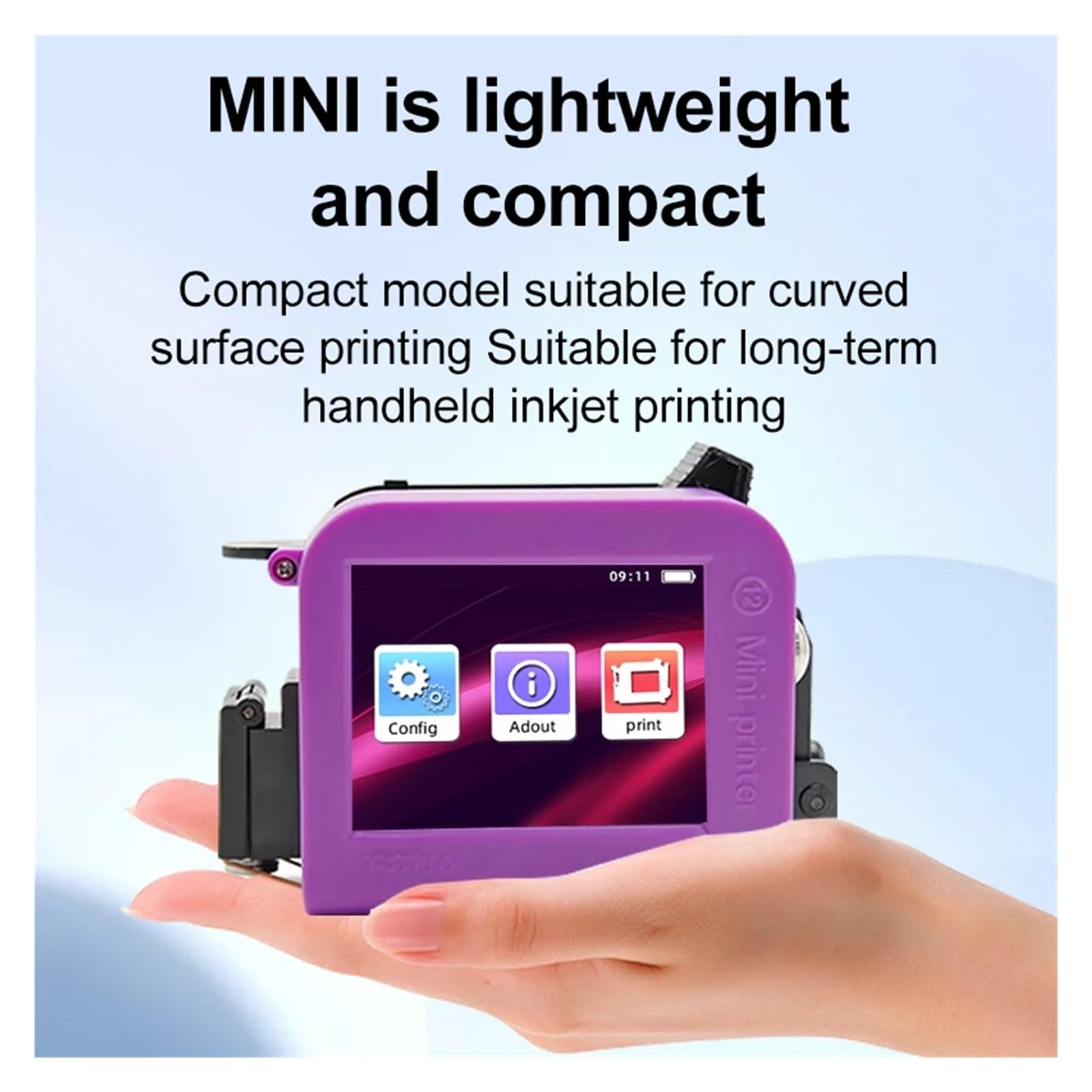 Tragbarer Mini-Tintenstrahldrucker mit Handbedienung, Produktionsdatum, QR-Code-Etiketten-Encoder, 12,7 mm, unterstützt mehrere Sprachsysteme(Printer - 2 Ink)