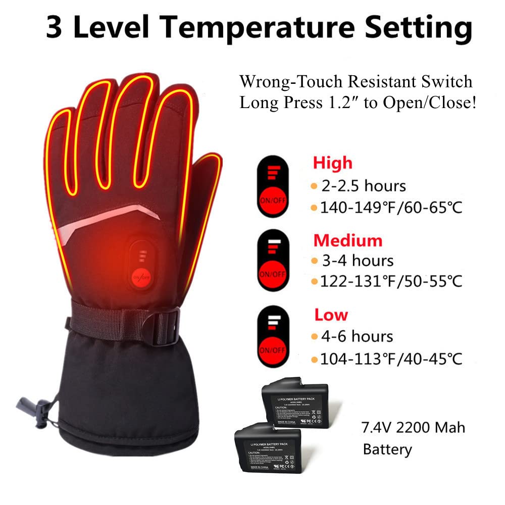 BARCHI Gants Chauffants Hommes Femmes, Gants Chauffants électriques, Chauffe-Mains d'hiver Rechargeables, adaptés au Ski, à l'équitation, à la Chasse, à la Course à Pied, etc.