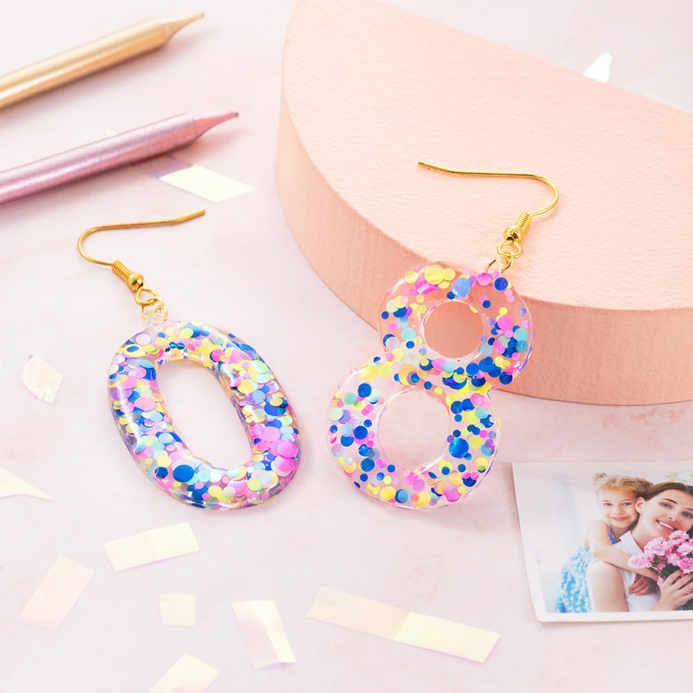 Custom Number Dangle Earrings for Women, Personalized Acrylic Birthday Earrings for Her