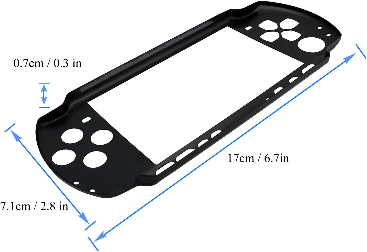 OSTENT Aluminum Hard Case Cover Shell Guard Protector Compatible for Sony PSP 3000 Slim Console Color Black