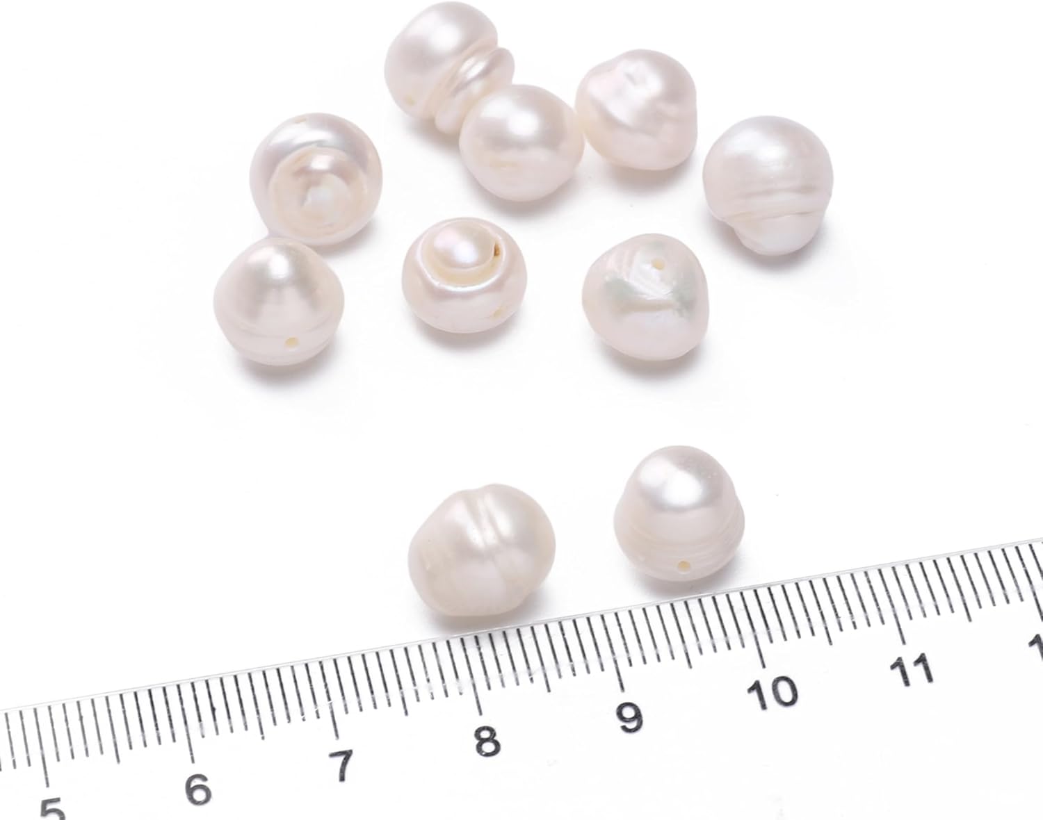Natural Pearl Beads Potato 10-11mm White Freshwater Cultured Loose Gemstone Beads for DIY Jewelry Making 13.8''/Strand HQ - Image 4