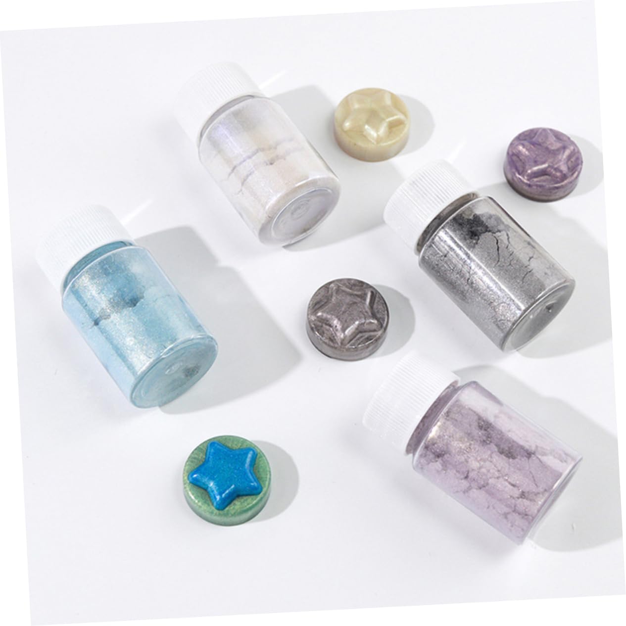 OSALADI 2 series Polvo Polarizado Pigmento Para Tinte Tonificante Polvo De Mica Iridiscente Para Uñas Colorante De Resina Epoxi De Mica Que Cambia De Color De 9 piezas*2